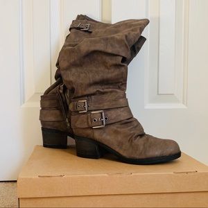 Carlos Wide Calf Brown Boot